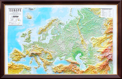 Europe Raised Relief Map, Large (44″ x 32″) – mapagents