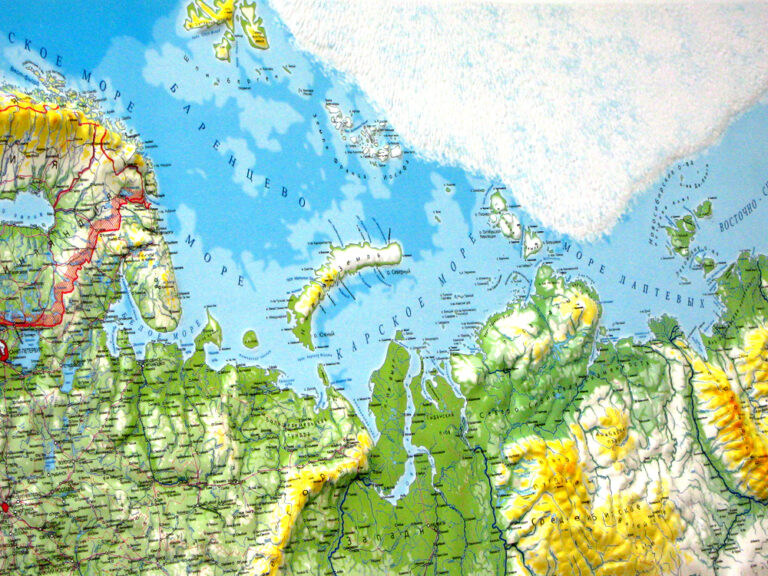 Russia Raised Relief Map, Large (44″ x 32″) – mapagents