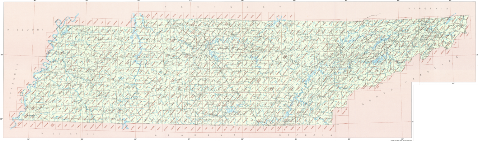 USGS Topographic Map Quadrangles, Tennessee (TN) – mapagents